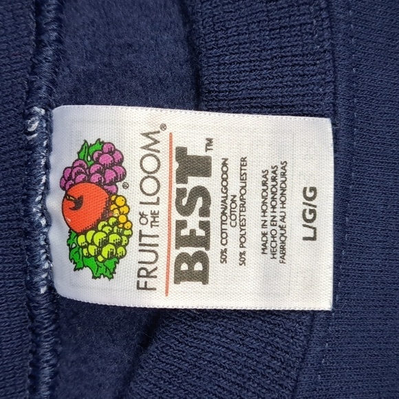 Vintage Y2K Williamsburg Virginia navy blue & gold XL travel graphic sweatshirt - Picture 5 of 6